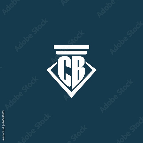 CB initial monogram logo for law firm, lawyer or advocate with pillar icon design