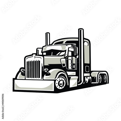 Trucking vector. American Semi truck 18 wheeler vector isolated 