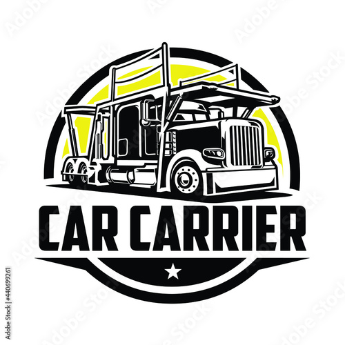 Car Carrier Transporter Truck Logo Vector Isolated