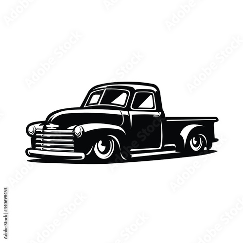 Classic Retro Pickup Truck vector Isolated