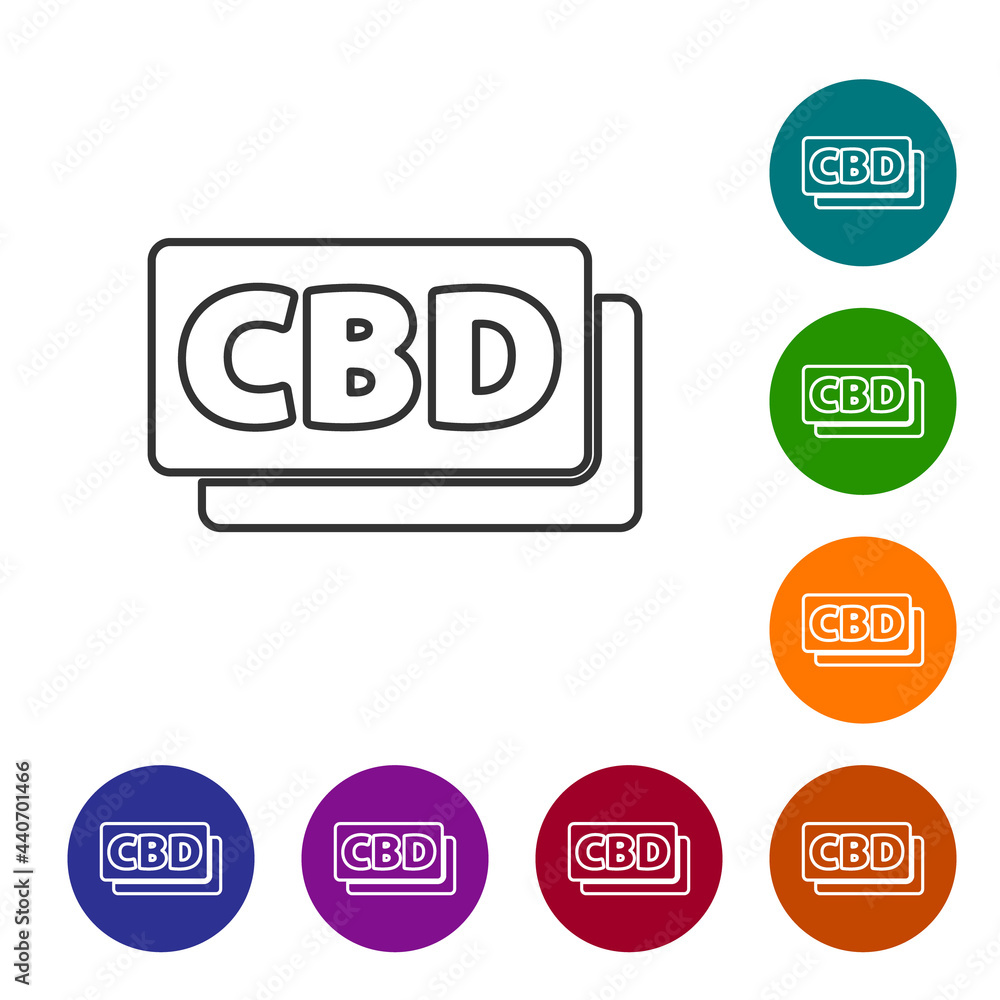 Black line Cannabis molecule icon isolated on white background. Cannabidiol molecular structures, THC and CBD formula. Marijuana sign. Set icons in color circle buttons. Vector Illustration Black line Cannabis molecule icon isolated on white background. Cannabidiol molecular structures, THC and CBD formula. Marijuana sign. Set icons in color circle buttons. Vector Illustration