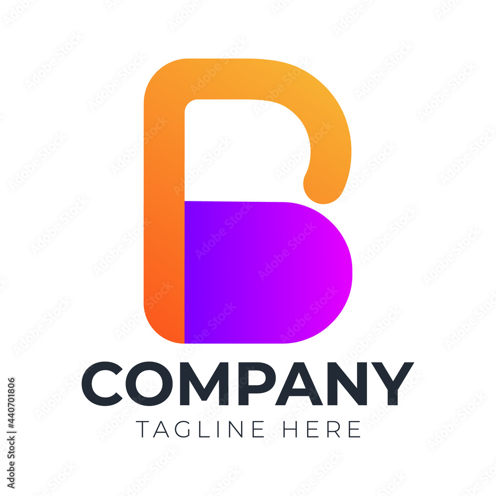 Modern Letter B Logo Design Template. Colorful Letter B Logo Vector, B Icon Concept. Modern Letter B Logo Design Template. Colorful Letter B Logo Vector, B Icon Concept.