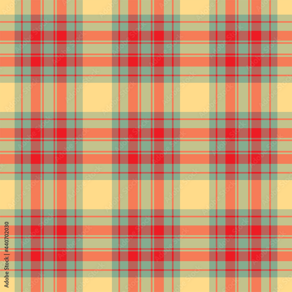 Plaid seamless pattern. Vector background of textile ornament. Flat fabric design.