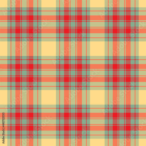 Plaid seamless pattern. Vector background of textile ornament. Flat fabric design.