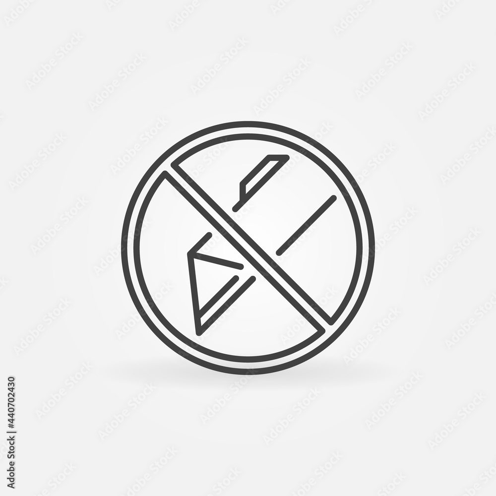 Do not use Cutter for Opening vector concept outline icon Do not use Cutter for Opening vector concept outline icon