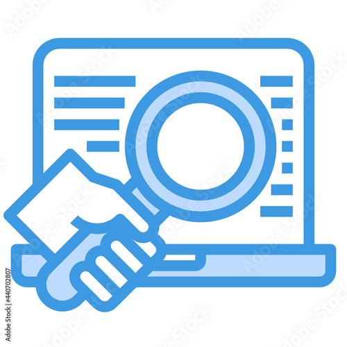Search blue outline icon