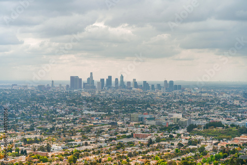 Panoramic view of downtown skyline from Griffith park  Los Angeles