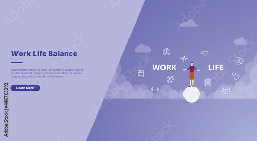 work life balance concept for website landing homepage template banner or slide presentation cover