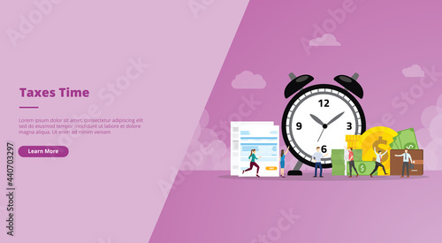 tax time deadline concept for website landing homepage template banner or slide presentation cover