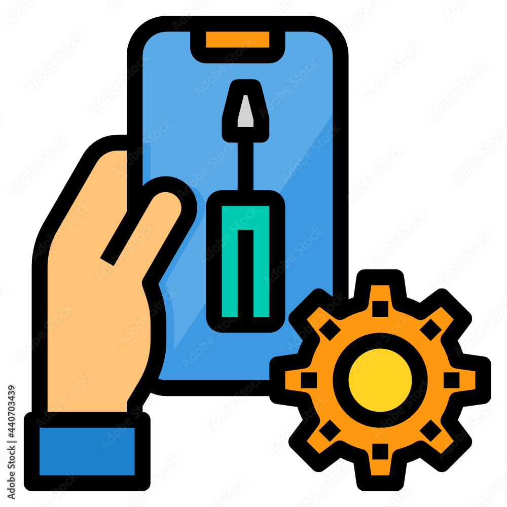 Smartphone filled outline icon