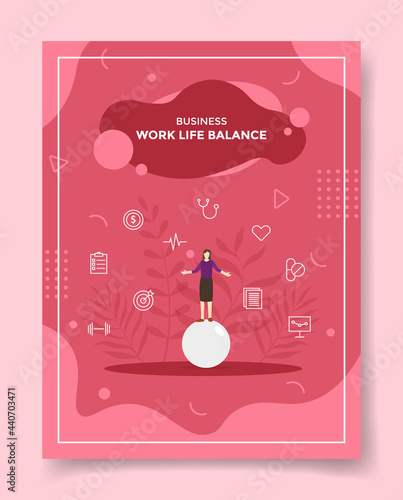work life balance concept for template of banners, flyer, books, and magazine cover