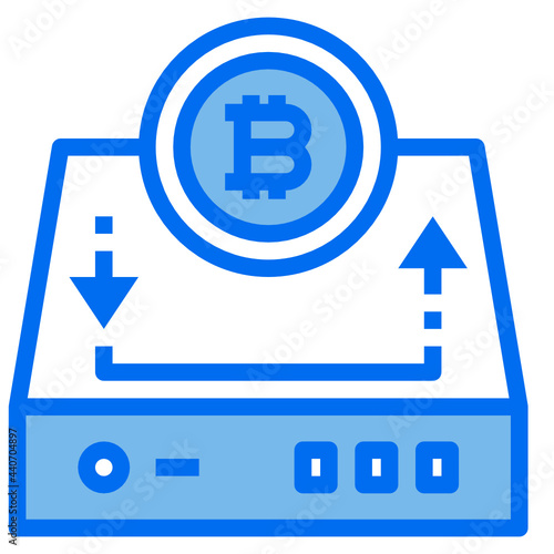 harddrive blue line icon