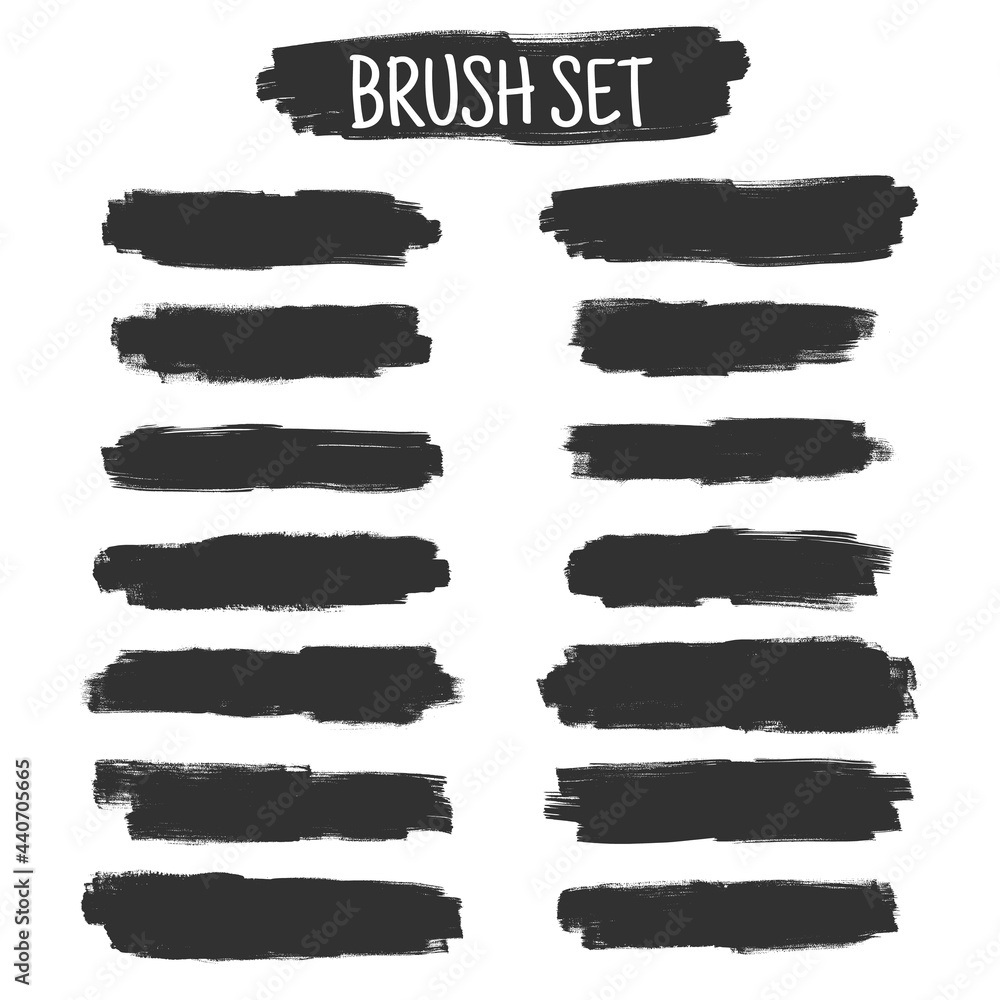 Set of Black ink vector stains grunge brushes. vector illustration.