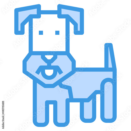 Dog blue outline icon