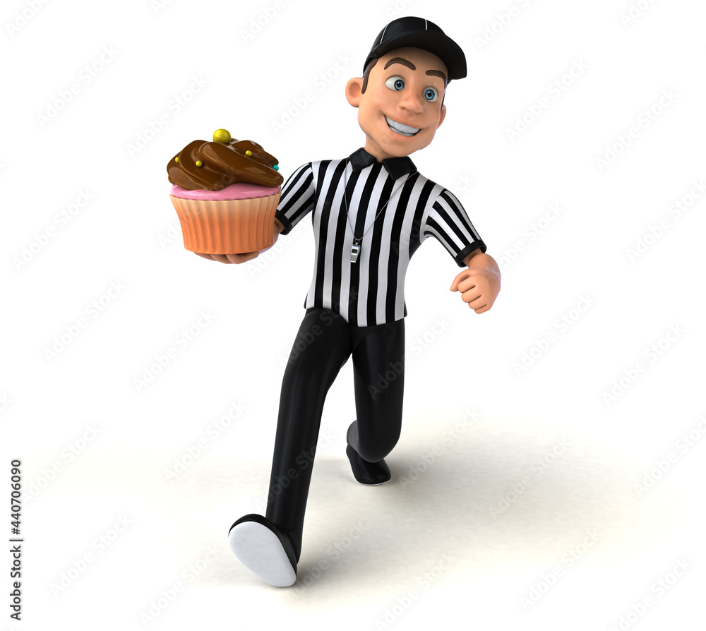 Fun 3D Illustration of an american Referee Fun 3D Illustration of an american Referee