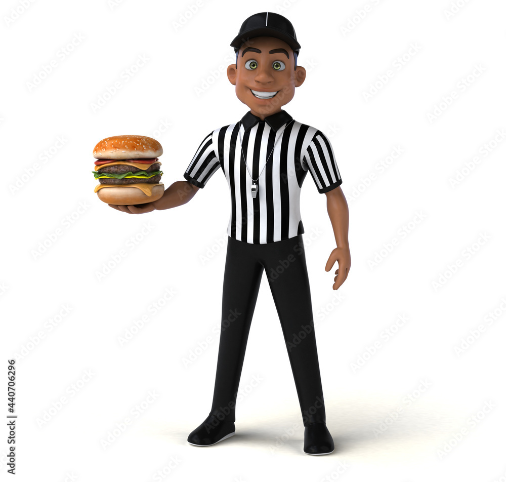 Fun 3D Illustration of an american Referee Fun 3D Illustration of an american Referee