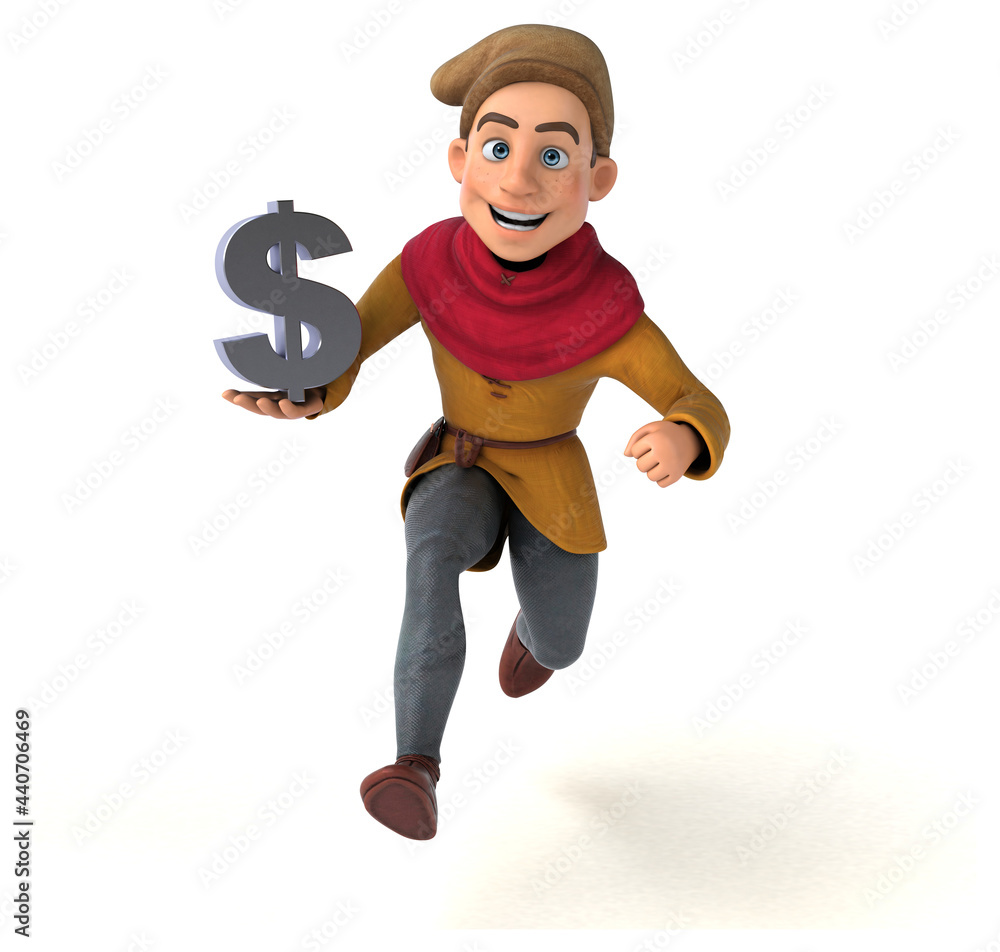 3D Illustration of a medieval historical character 3D Illustration of a medieval historical character