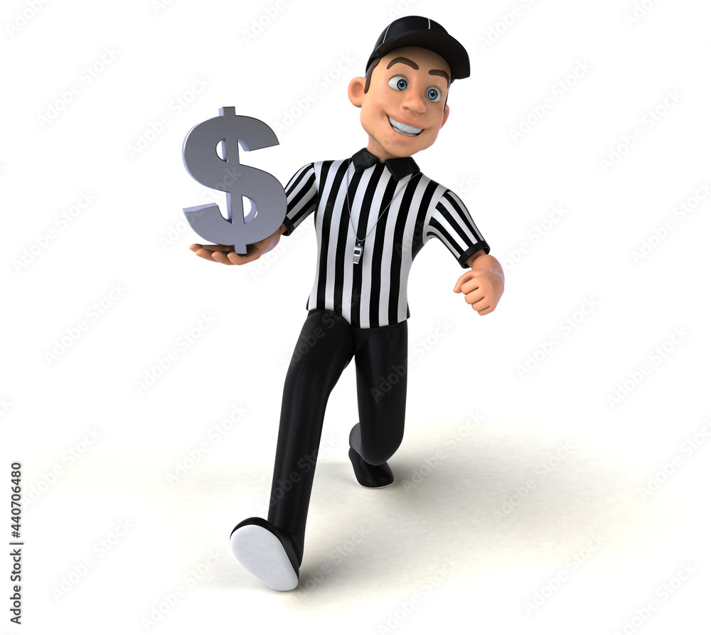 Fun 3D Illustration of an american Referee Fun 3D Illustration of an american Referee