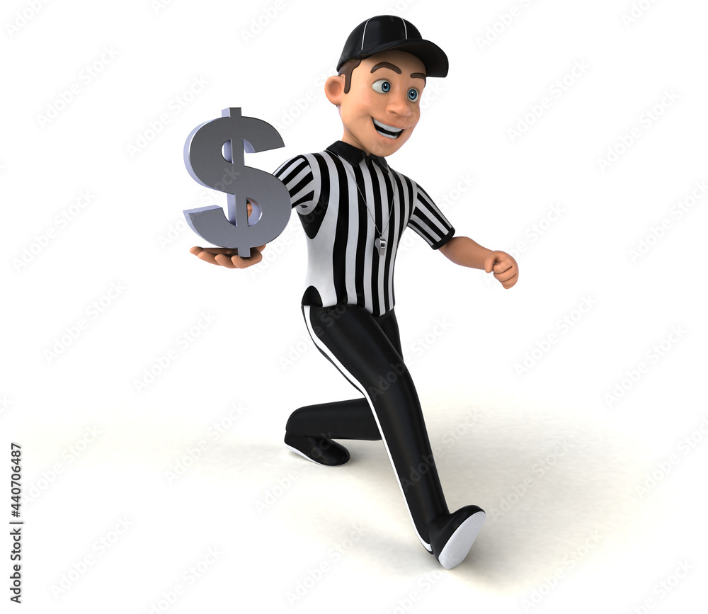 Fun 3D Illustration of an american Referee Fun 3D Illustration of an american Referee
