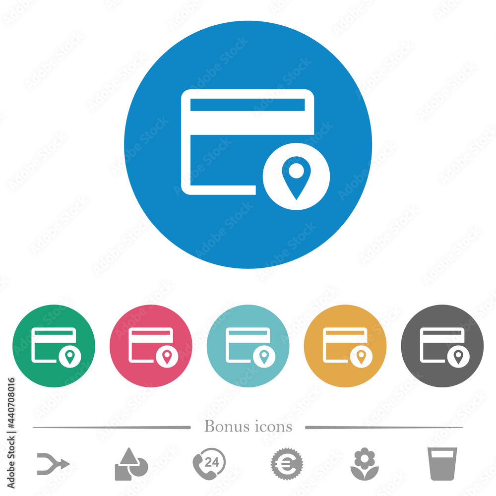 Credit card usage tracking flat round icons Credit card usage tracking flat round icons