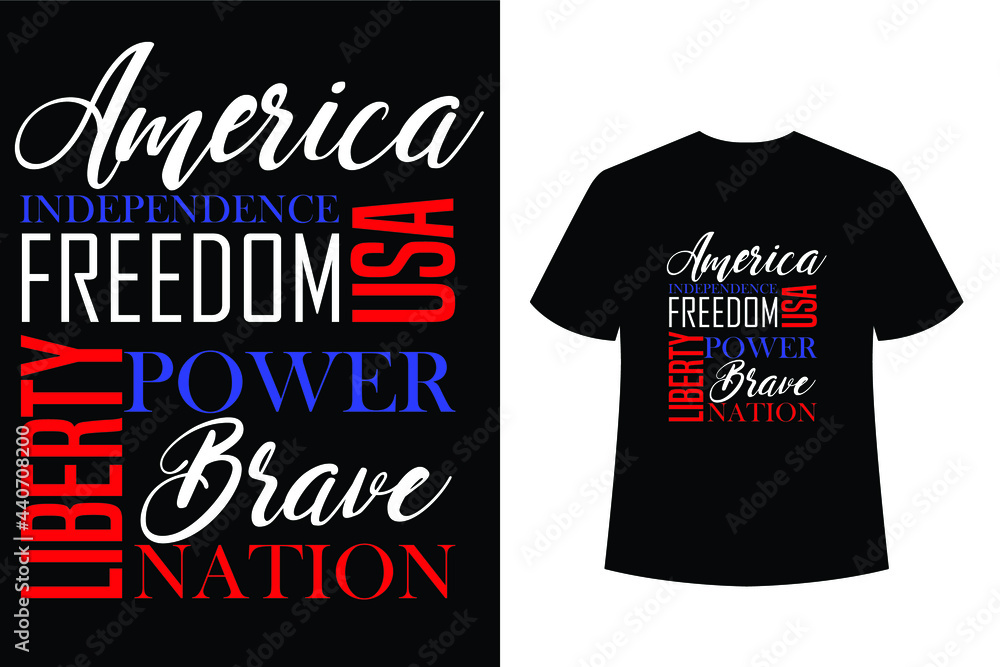 Unites States America word cloud t-shirt design for independence day 4th of July vector design