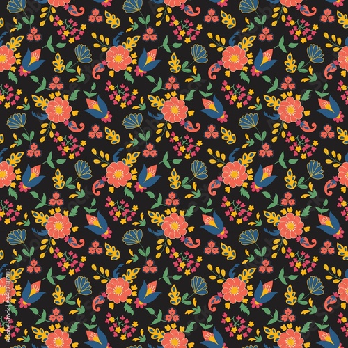 Colorful floral Vector Seamless Pattern Design