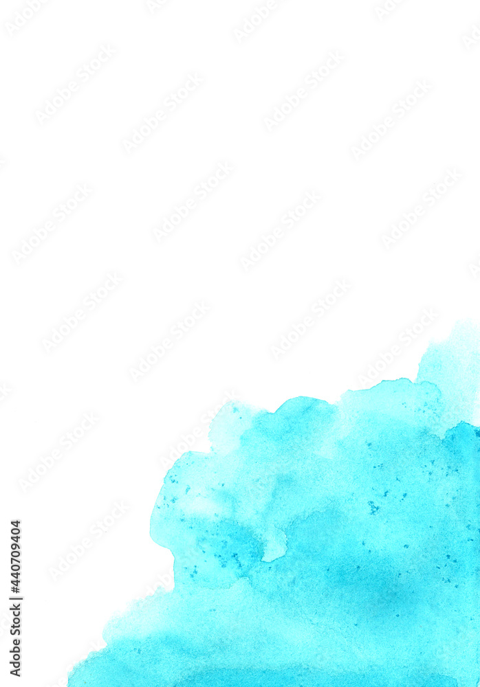 Fototapeta premium Hand drawn blue spot on a white background for your design. Save the date, postcard, banner, logo