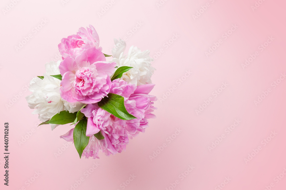 Beautiful garden peony flowers bouquet