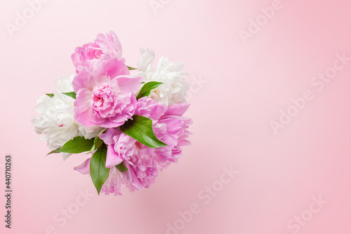 Beautiful garden peony flowers bouquet © karandaev