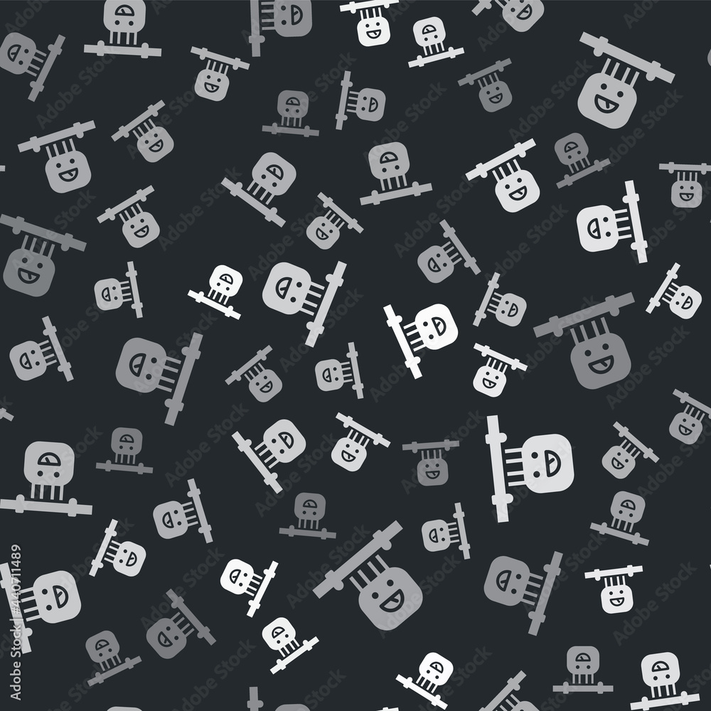 Grey Smart sensor system icon isolated seamless pattern on black background. Internet of things concept with wireless connection. Vector Grey Smart sensor system icon isolated seamless pattern on black background. Internet of things concept with wireless connection. Vector