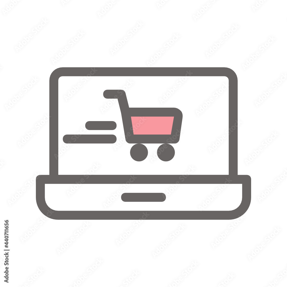 Online shopping filled outline icon. Online shopping filled outline icon.