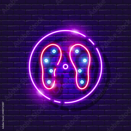 Fitness disc for waist neon icon. Training disc for the press. Slimming at home. Sports concept. Vector illustration for design.