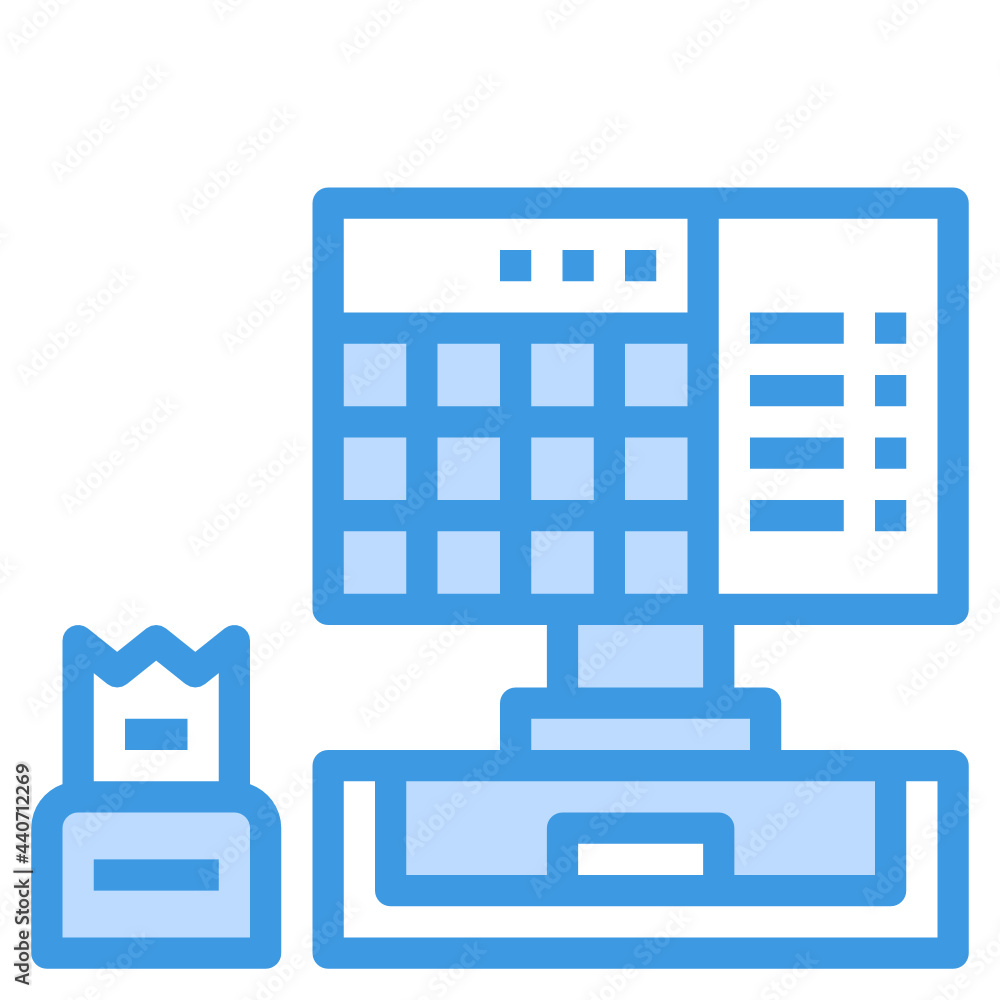Point Of Sale blue outline icon Point Of Sale blue outline icon