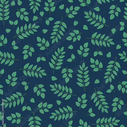 Cartoon floral branch seamless pattern