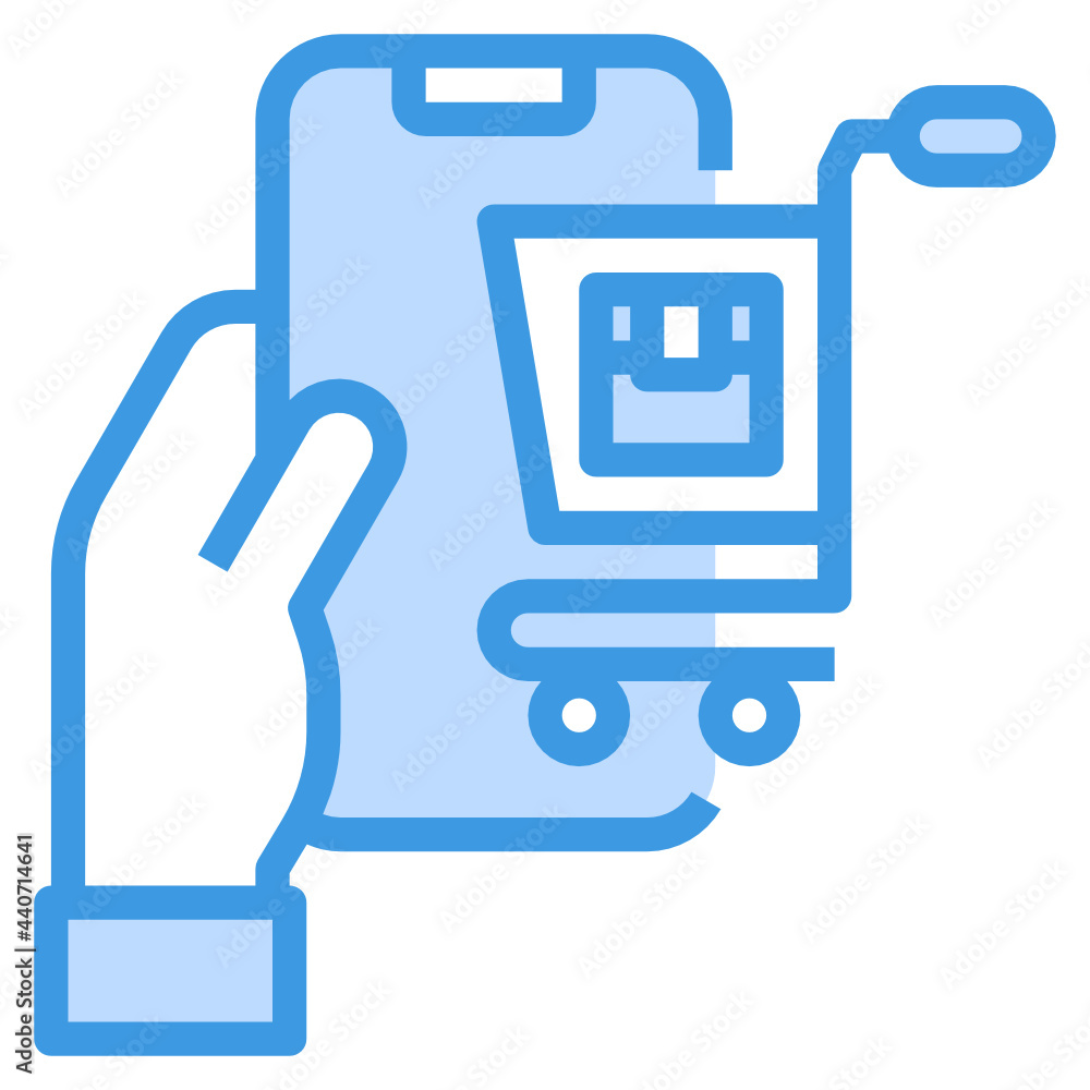 Mobile Shopping blue outline icon Mobile Shopping blue outline icon