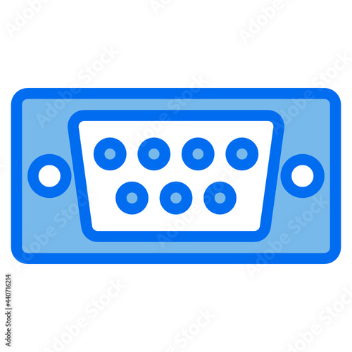 rs232 blue line icon