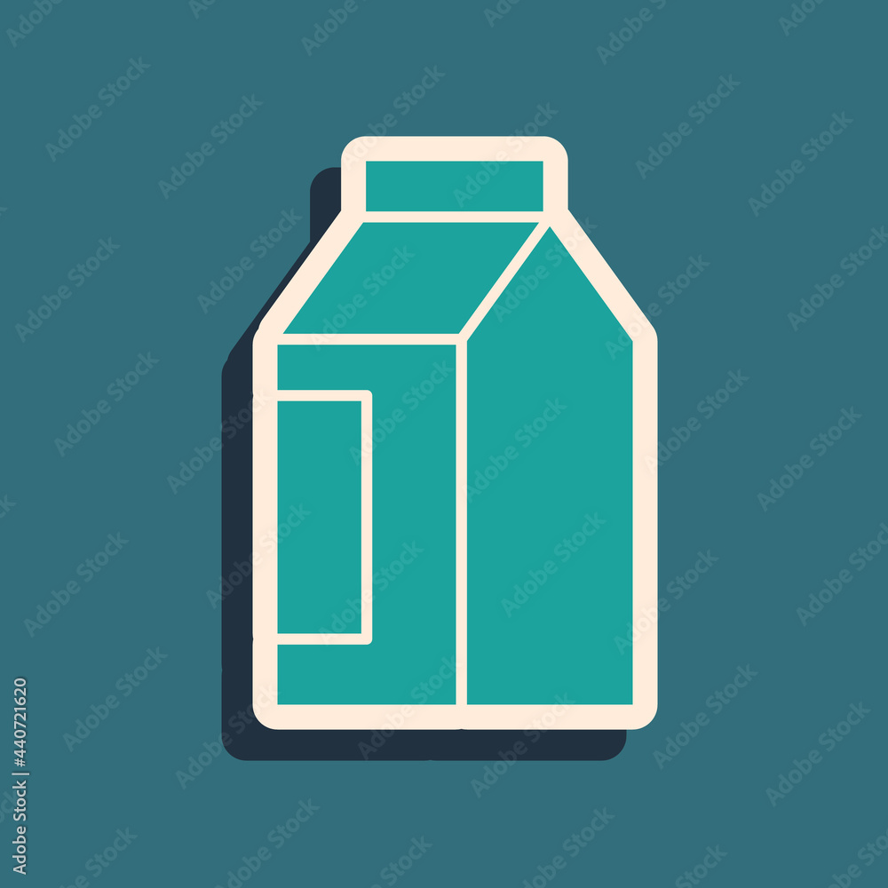 Green Bag of coffee beans icon isolated on green background. Long shadow style. Vector Green Bag of coffee beans icon isolated on green background. Long shadow style. Vector