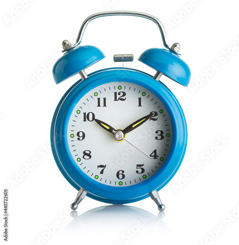 Old-fashioned alarm-clock on white background