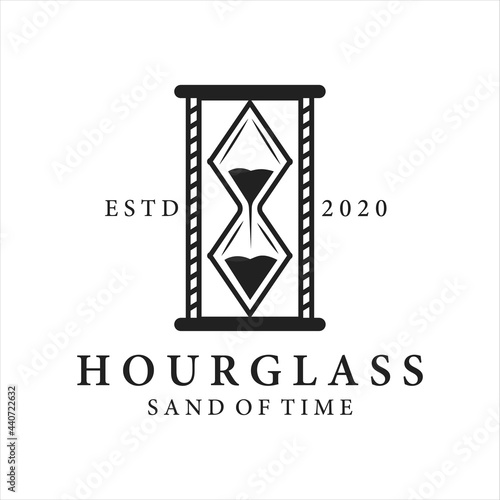 hourglass vintage simple logo vector illustration design