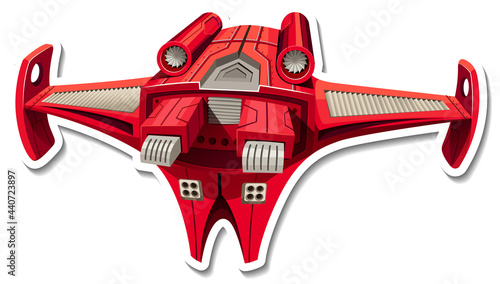 A sticker template with a fighter aircraft isolated