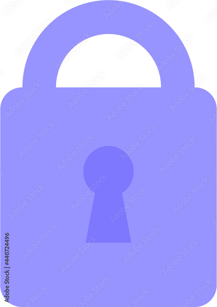 Simple closed lock purple isolated graphic icon illustration or clipart Simple closed lock purple isolated graphic icon illustration or clipart