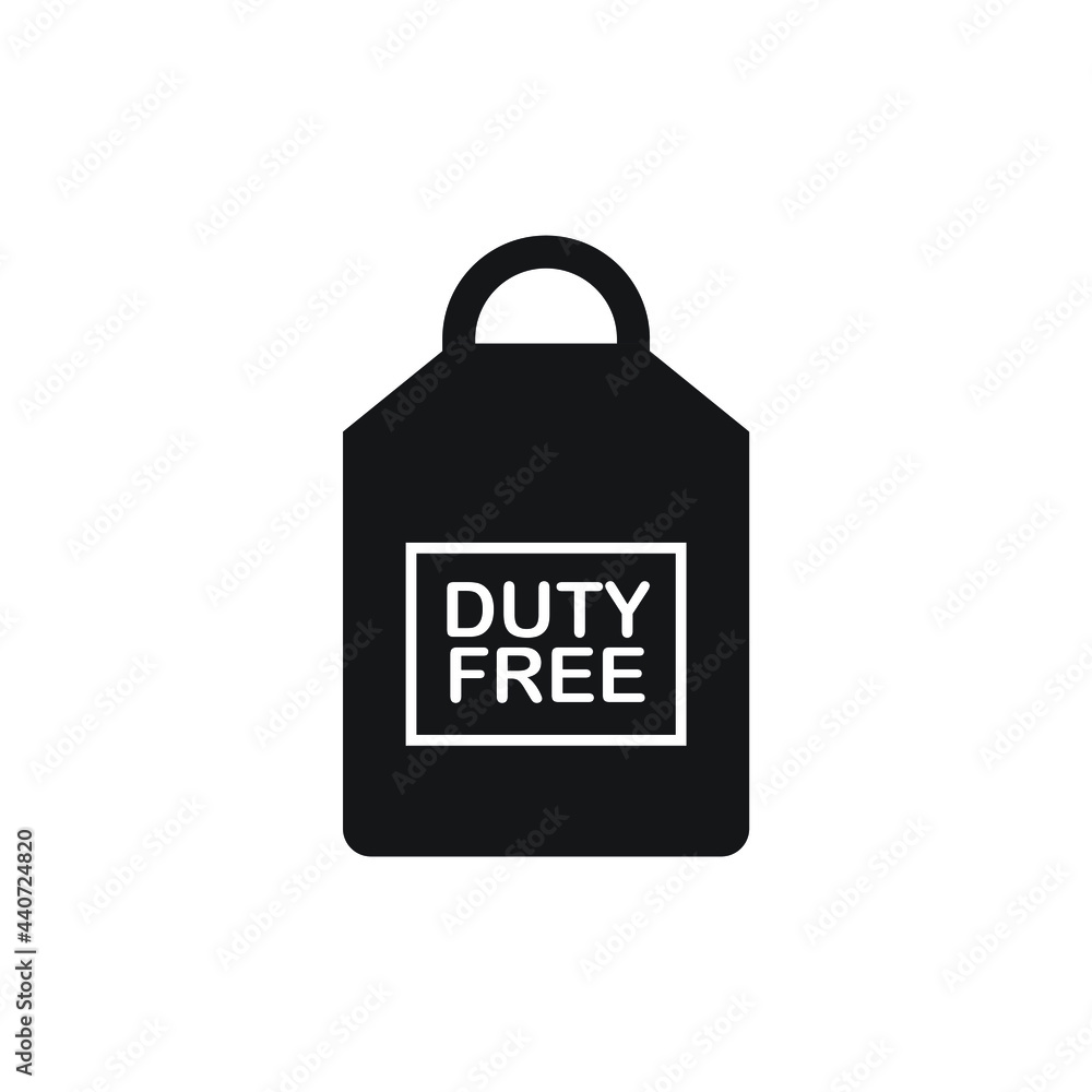 Duty free shopping bag icon design. vector illustration