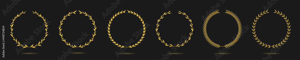 Obraz premium Golden laurel wreath label set