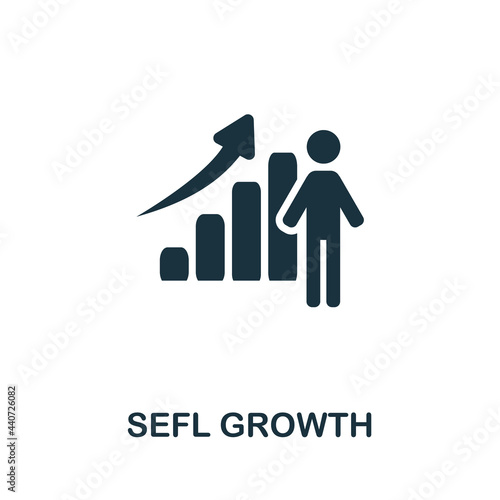 Self Growth icon. Monochrome simple element from personal growth collection. Creative Self Growth icon for web design, templates, infographics and more