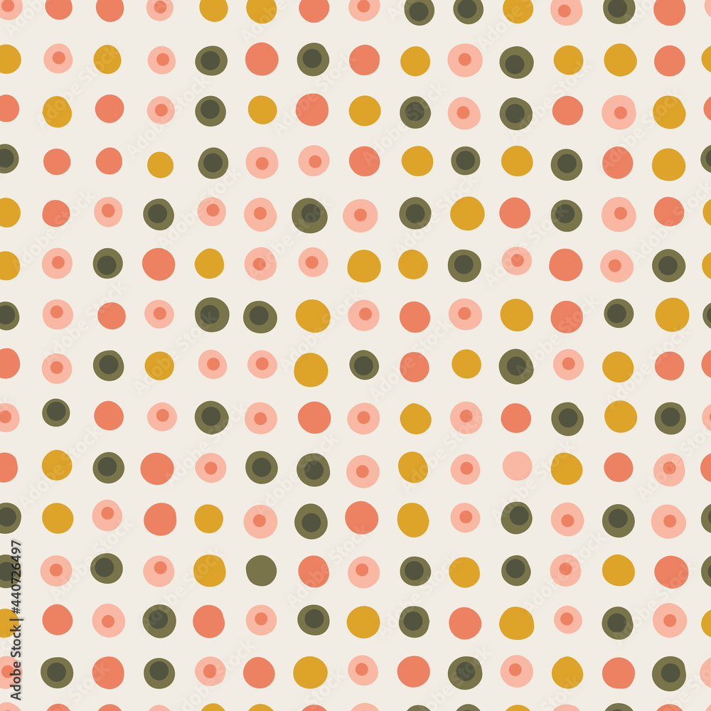 Dots seamless, hand-drawn pattern. Can be used for postcards, invitations, advertising, web, textile, fabric, gift wrap, wall art design and other.