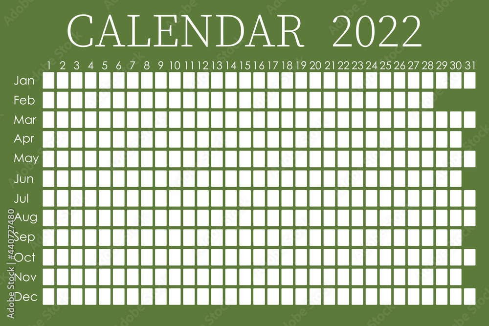 2022 calendar planner. Сorporate design week. Isolated on green background. Moon calendar. Place for stickers 2022 calendar planner. Сorporate design week. Isolated on green background. Moon calendar. Place for stickers