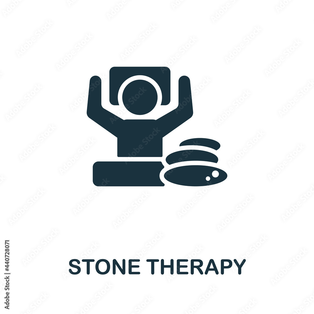 Stone Therapy icon. Monochrome simple element from sauna collection. Creative Stone Therapy icon for web design, templates, infographics and more