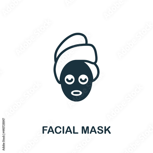 Facial Mask icon. Monochrome simple element from sauna collection. Creative Facial Mask icon for web design, templates, infographics and more