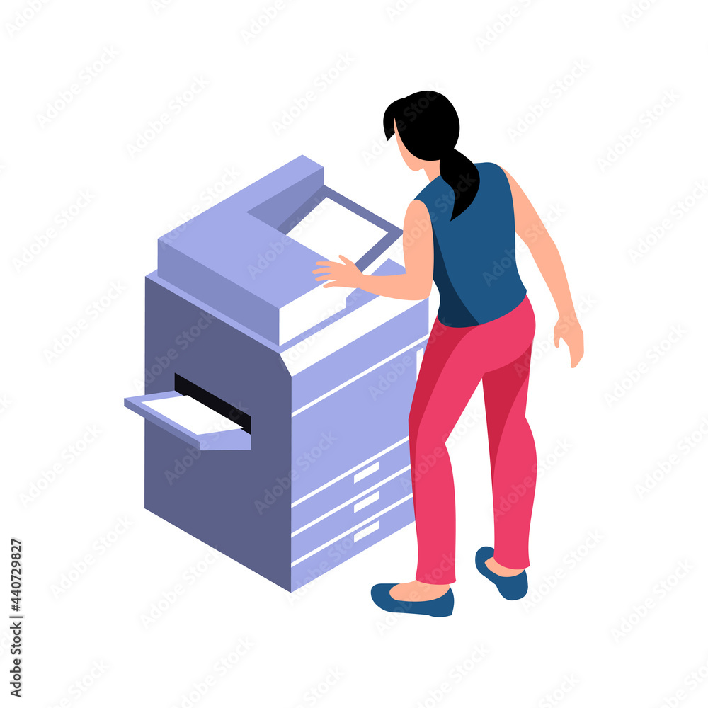 Printer Isometric Icon Printer Isometric Icon