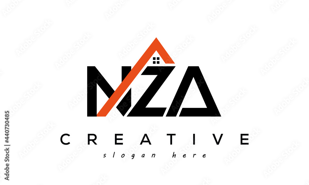 initial NZA letter real estate construction logo vector Stock Vector